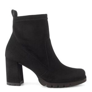 Paul Green Nadia Suede Lug Sole Sock Bootie Black Platform $510 NWT UK 7, US 9.5